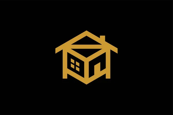 不動産ロゴデザイン 家のキューブ抽象的なシンボル 概要ホームアイコンベクトル — ストックベクタ