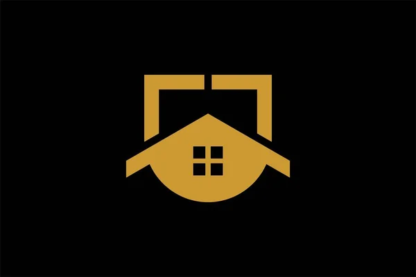 不動産ロゴデザイン シールドハウス抽象的なシンボル 概要シールドとホームアイコンベクトル — ストックベクタ