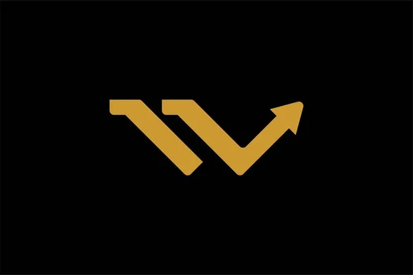 Gold Arrows Logo Design Reflection Illustration Sign Letter Abstract Symbol — Stock Vector
