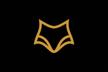 Tilki logosu tasarım vektörü. Vahşi hayvan çizimi sembolü. Altın tilki ana hatlı vektör simgesi.