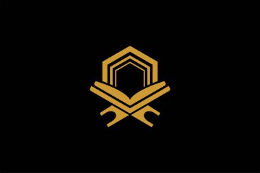 Kuran logo tasarım vektörü. İslam metni illüstrasyon sembolü. Arapça süsleme vektör simgesi.
