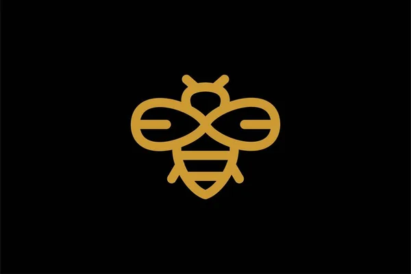 蜜蜂标志设计矢量 蜜蜂的抽象符号 概要飞行昆虫矢量图标 — 图库矢量图片