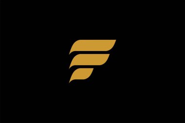 F harfi logo tasarım vektörü. Monogram F illüstrasyon sembolü. Çizgi tipi vektör simgesi.