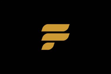 F harfi logo tasarım vektörü. Monogram F illüstrasyon sembolü. Çizgi tipi vektör simgesi.
