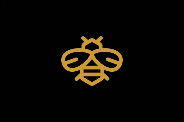 Logo Design Vektor Honningbi Abstrakt Symbol Outline Flyvende Insekt Vektor – Stock-vektor
