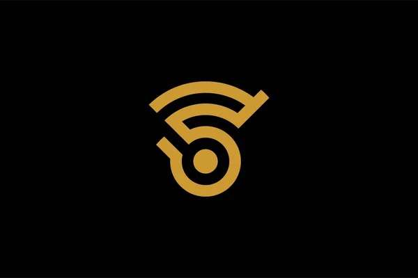 Kablosuz Sinyal Logo Tasarım Vektörü Harfi Ana Hat Logosu Sinyal — Stok Vektör