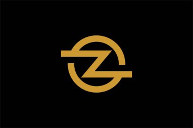 OZ harfi logo tasarımı. Monogram O ve Z tipi soyut semboller. Çember vektör simgesinde ilk Z.