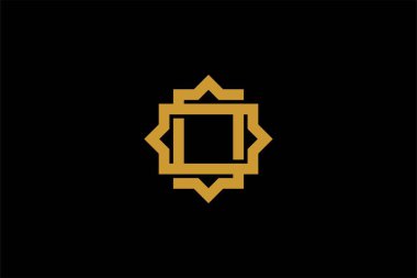 İslami logo tasarım vektörü. Cami soyut illüstrasyon logosu. Altın Arapça süsleme vektör simgesi. 
