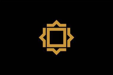 İslami logo tasarım vektörü. Cami soyut illüstrasyon logosu. Altın Arapça süsleme vektör simgesi. 