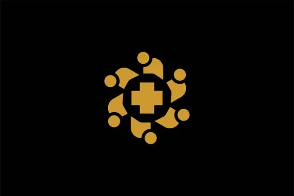 Tıbbi Grup Logo Tasarımı Vektör — Stok Vektör