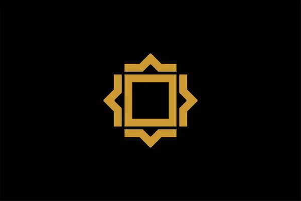 イスラムのロゴデザインベクトル モスク抽象イラストロゴ ゴールドアラビアの装飾ベクトルアイコン — ストックベクタ