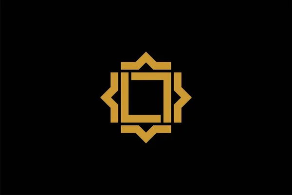イスラムのロゴデザインベクトル モスク抽象イラストロゴ ゴールドアラビアの装飾ベクトルアイコン — ストックベクタ