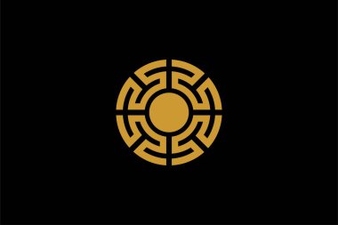 Çember teknolojisi logo element ikonu tasarımı, soyut labirent çizimi tasarımı. Şirketin teknik logosu..