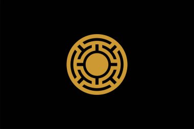 Çember teknolojisi logo element ikonu tasarımı, soyut labirent çizimi tasarımı. Şirketin teknik logosu..