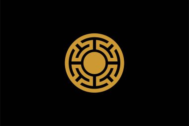 Çember teknolojisi logo element ikonu tasarımı, soyut labirent çizimi tasarımı. Şirketin teknik logosu..