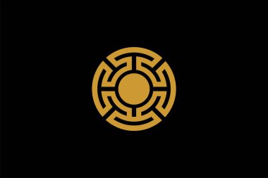 Çember teknolojisi logo element ikonu tasarımı, soyut labirent çizimi tasarımı. Şirketin teknik logosu..
