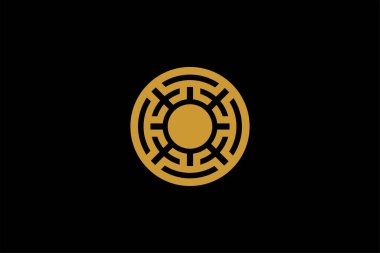 Çember teknolojisi logo element ikonu tasarımı, soyut labirent çizimi tasarımı. Şirketin teknik logosu..