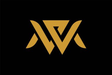 WM harfi logo tasarım vektörü. Soyut logo tasarımı.