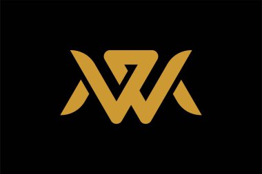 WM harfi logo tasarım vektörü. Soyut logo tasarımı.