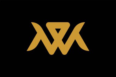 WM harfi logo tasarım vektörü. Soyut logo tasarımı.