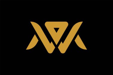 WM harfi logo tasarım vektörü. Soyut logo tasarımı.