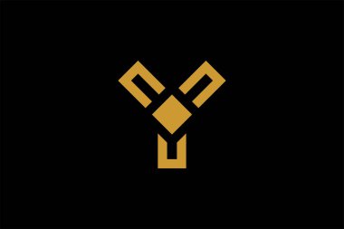 Y harfi logo tasarım vektörü. Teknoloji logosu tasarımı.