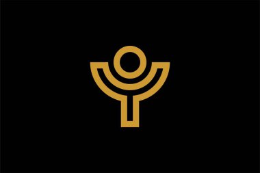 Y harfi logo tasarım vektörü. Teknoloji logosu tasarımı.