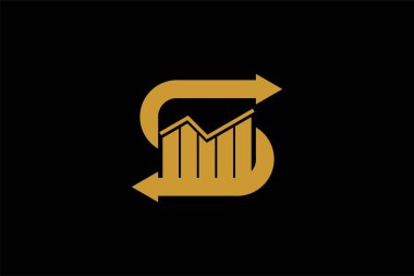 S harfi grafik logo tasarım vektörü. Finansal logo tasarımı.