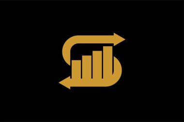 S harfi grafik logo tasarım vektörü. Finansal logo tasarımı.