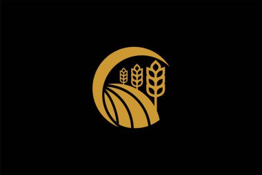 Tahıl doğal bitki logosu tasarımı. Pastane logo tasarım vektörü.