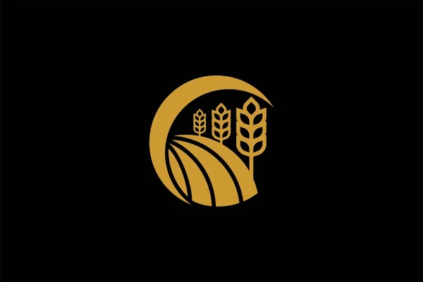 Tahıl doğal bitki logosu tasarımı. Pastane logo tasarım vektörü.