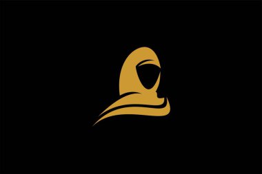 Jilbab muslimah logo tasarım vektörü