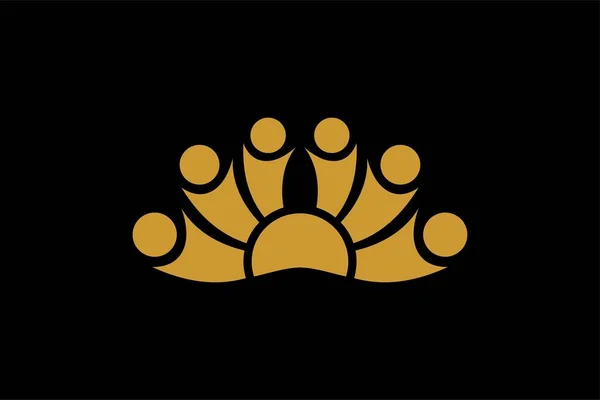 Вектор Дизайну Логотипу Благодійної Групи Дизайн Логотипу Соціальної Людини Люди — стоковий вектор