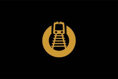 Demiryolu logo tasarım vektörü. Ulaşım logosu tasarımı.