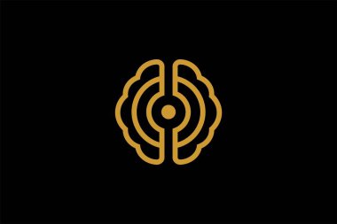 Yapay zeka logo tasarım vektörü. Beyin dijital teknoloji konsept logosu tasarımı.