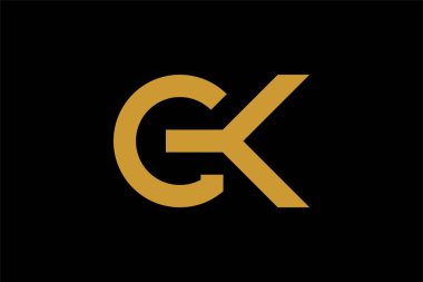 GK harfleri logo tasarım vektörü. GK monogram illüstrasyon sembolü.