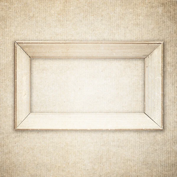 Ventage wood frame background, on grunge paper texture — Stock Photo, Image