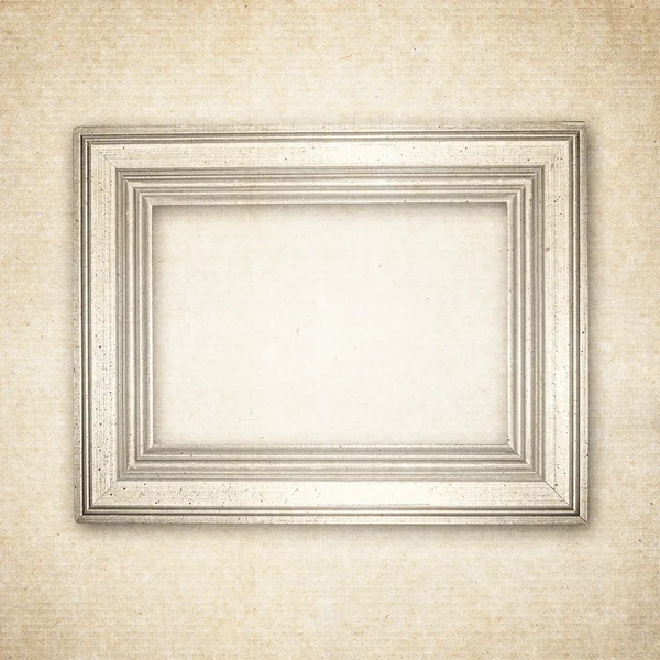 Ventage wood frame background, on grunge paper texture — Stock Photo, Image