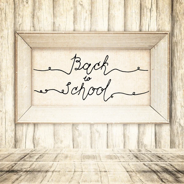 Hand drawn sketch of the books with handwritten text Back To School. Vintage interior. Retro background — Stock Photo, Image