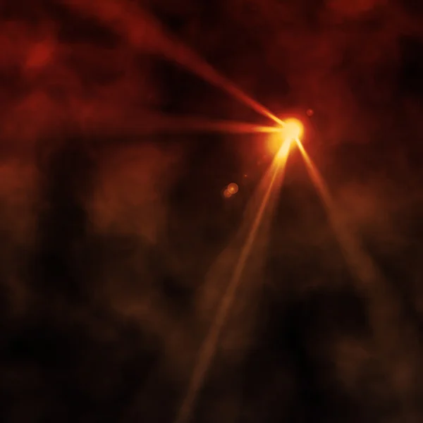 Light Beams through a orange smoke — Stock Photo, Image