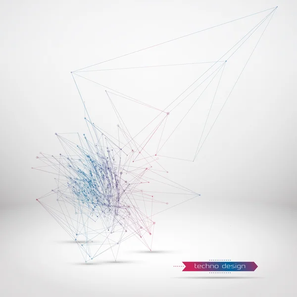 Abstracte geometrische veelhoekige vorm. Vector Science achtergrond. Futuristische technologie achtergrond. Aansluitende stippen en lijnen structuur — Stockvector