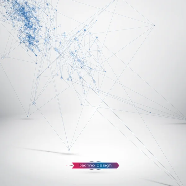 Soyut geometrik çokgen şekli. Vektör bilim arka plan. Fütüristik teknoloji arka plan. Bağlantı noktaları ve çizgileri yapısı