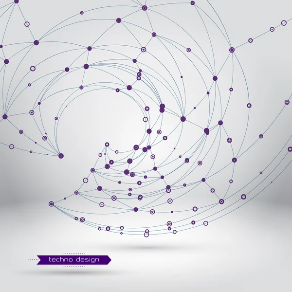 Soyut geometrik çokgen şekli. Vektör bilim arka plan. Fütüristik teknoloji arka plan. Bağlantı noktaları ve çizgileri yapısı