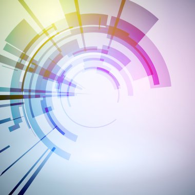 Techno geometrik vektör daire Modern bilimin arka plan