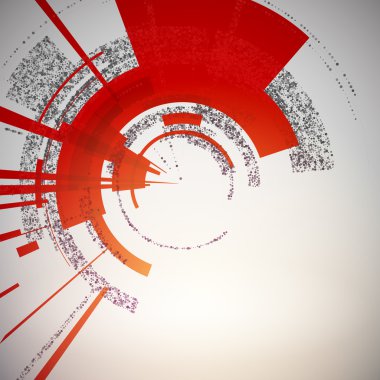 Techno geometrik vektör daire Modern bilimin arka plan
