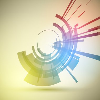 Techno geometrik vektör daire Modern bilimin arka plan