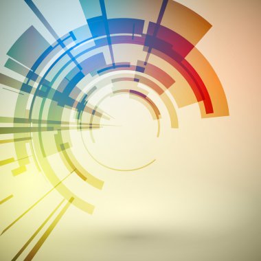 Techno geometrik vektör daire Modern bilimin arka plan