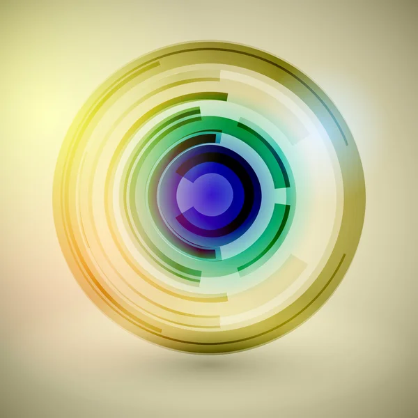 Techno Geometric Vector Circle Modern Science Contexto abstrato — Vetor de Stock