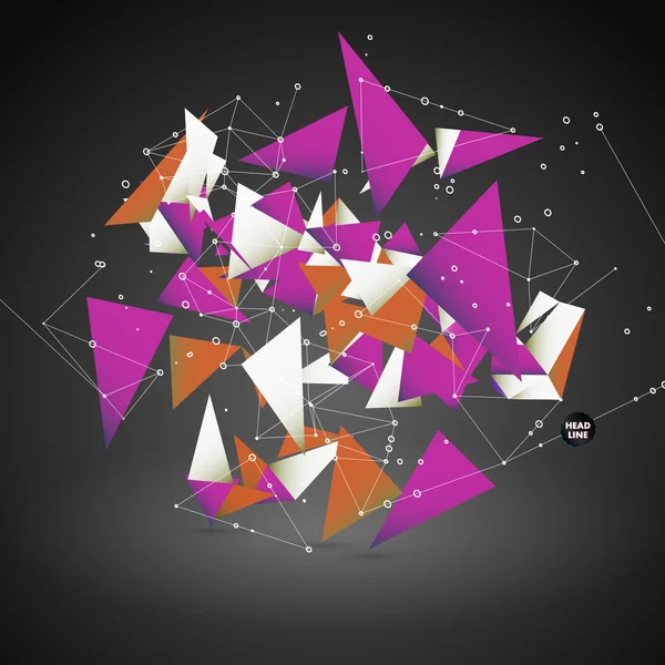 Абстрактный векторный многоугольный фон. Геометрическая многоугольная форма. Фон векторной науки, соединяющий точки и линии — стоковый вектор