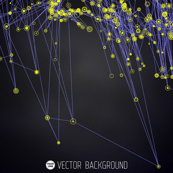 Abstract Vector Fundo poligonal. Forma Poligonal Geométrica. Contexto da ciência vetorial Conectando pontos e linhas Estrutura — Vetor de Stock